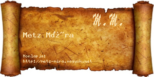 Metz Míra névjegykártya